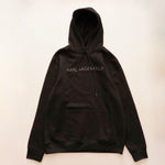 画像をギャラリービューアに読み込む, KARL LAGERFELD PARIS カールラガーフェルド パリ ブラック ロゴフーディ パーカー BLACK LOGO HOODIE MEN
