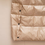 画像をギャラリービューアに読み込む, KARL LAGERFELD PARIS カールラガーフェルド ベージュ ロングダウンパファーコート BEIGE LONG DOWN PUFFER COAT WOMEN
