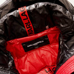 画像をギャラリービューアに読み込む, KARL LAGERFELD PARIS カールラガーフェルド ブラック ロングダウンパファーコート BLACK LONG DOWN PUFFER COAT WOMEN
