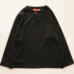 画像をギャラリービューアに読み込む, アドラーブル オリジナル ブラック コットン 1B ヘンリーカットソー ADOLUVLE ORIGINAL BLACK COTTON HENLEY LONG-SLEEVE TEE
