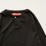 画像をギャラリービューアに読み込む, アドラーブル オリジナル ブラック コットン 1B ヘンリーカットソー ADOLUVLE ORIGINAL BLACK COTTON HENLEY LONG-SLEEVE TEE
