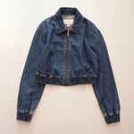 画像をギャラリービューアに読み込む, CK カルバンクライン ジーンズ インディゴ クロップド ジップアップ ブルゾン CALVIN KLEIN JEANS INDIGO DENIM ZIP-UP CROPPED JACKET WOMENS
