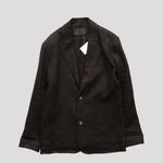 画像をギャラリービューアに読み込む, oak + fort オークアンドフォート ブラック リネン100% テーラードジャケット BLACK LINEN TAILORED JACKET MEN
