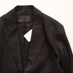 画像をギャラリービューアに読み込む, oak + fort オークアンドフォート ブラック リネン100% テーラードジャケット BLACK LINEN TAILORED JACKET MEN
