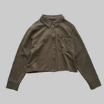 画像をギャラリービューアに読み込む, Lee®︎ リー オリーブグレー クロップド 天竺シャツ OLIVE GRAY CROPPED KNIT SHIRT WOMEN

