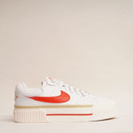 画像をギャラリービューアに読み込む, NIKE ナイキ ホワイト ×オレンジ コート レガシー リフト WHITE ORANGE W COURT LEGACY LIFT SNEAKERS
