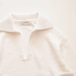 画像をギャラリービューアに読み込む, ヴィンス ホワイト コットンニット スキッパーポロ VINCE WHITE COTTON KNIT POLO SWEATER WOMEN
