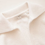 画像をギャラリービューアに読み込む, ヴィンス ホワイト コットンニット スキッパーポロ VINCE WHITE COTTON KNIT POLO SWEATER WOMEN
