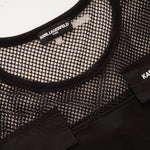 画像をギャラリービューアに読み込む, KARL LAGERFELD PARIS カールラガーフェルド パリ ブラック 胸ポケット付き メッシュカットソー メッシュTシャツ BLACK POCKET MESH TEE WOMEN
