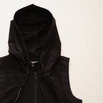 画像をギャラリービューアに読み込む, KARL LAGERFELD PARIS カールラガーフェルド パリ ブラック サイドメッシュ フード付き ハーフジップワンピース BLACK SIDE MESH HALF ZIP DRESS WOMEN
