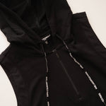 画像をギャラリービューアに読み込む, KARL LAGERFELD PARIS カールラガーフェルド パリ ブラック サイドメッシュ フード付き ハーフジップワンピース BLACK SIDE MESH HALF ZIP DRESS WOMEN
