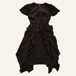 画像をギャラリービューアに読み込む, KARL LAGERFELD PARIS カールラガーフェルド ブラック プレーンワンピース ミディドレス BLACK  PLAIN MIDI DRESS WOMEN
