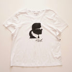 画像をギャラリービューアに読み込む, KARL LAGERFELD PARIS カールラガーフェルド ホワイト カールシルエット Tシャツ WHITE KARL SILHOUETTE TEE WOMEN
