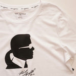 画像をギャラリービューアに読み込む, KARL LAGERFELD PARIS カールラガーフェルド ホワイト カールシルエット Tシャツ WHITE KARL SILHOUETTE TEE WOMEN
