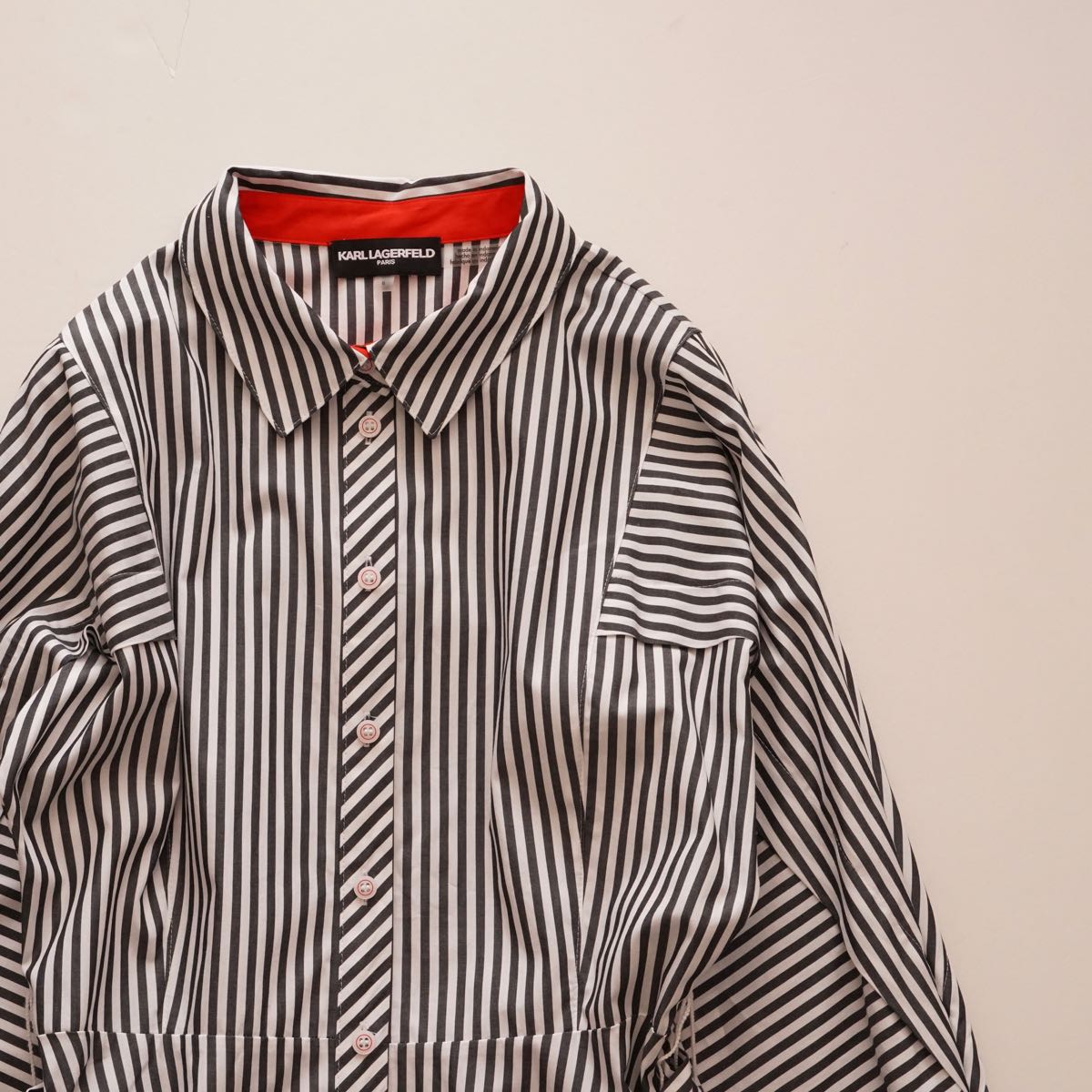 karl lagerfeld カールラガーフィールド パリ柄シャツワンピース M