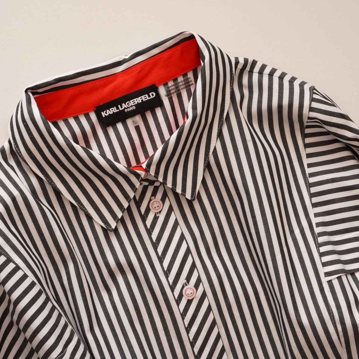 karl lagerfeld カールラガーフィールド パリ柄シャツワンピース M
