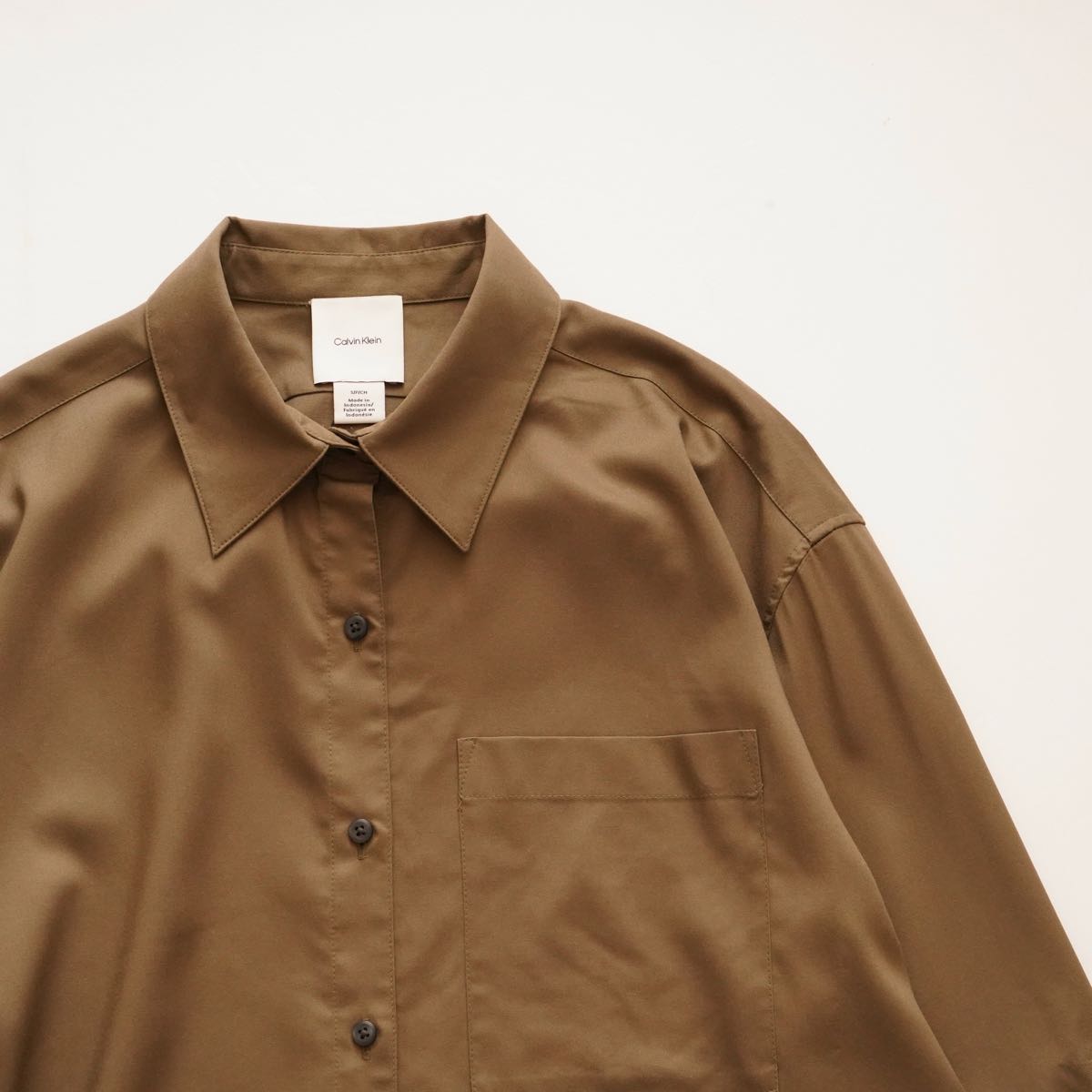 CK calvin klein CK カルバンクライン グリーン ロールスリーブ