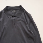 画像をギャラリービューアに読み込む, ヴィンス ダークブルーグレー コットン ロングスリーブポロ VINCE COASTAL BLUE COTTON L/S POLO MENS
