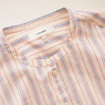 画像をギャラリービューアに読み込む, フレイム コットン シルク ストライプ プルオーバー シャツ ブラウス FRAME COTTON SILK STRIPED PULL-OVER SHIRT BLOUSE WOMEN
