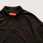 画像をギャラリービューアに読み込む, アドラーブル ブラック コットン スキッパー ポロニット ADOLUVLE BLACK COTTON POLO KNIT
