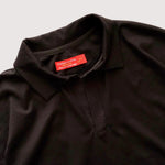 画像をギャラリービューアに読み込む, アドラーブル ブラック コットン スキッパー ポロニット ADOLUVLE BLACK COTTON POLO KNIT
