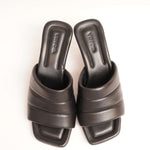 画像をギャラリービューアに読み込む, ビンス ヴィンス ブラックレザー スクエアトゥ ヒールサンダル  VINCE BLACK LEATHER HEEL SANDALS WOMENS
