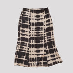 画像をギャラリービューアに読み込む, CK カルバンクライン ブラックネイビー柄 プリント フレアスカート CALVIN KLEIN NAVY PRINTED FLARED SKIRT WOMENS

