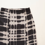 画像をギャラリービューアに読み込む, CK カルバンクライン ブラックネイビー柄 プリント フレアスカート CALVIN KLEIN NAVY PRINTED FLARED SKIRT WOMENS
