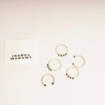 画像をギャラリービューアに読み込む, ISABEL MARANT イザベル・マラン ゴールド×ブラック 5連 リングセット  GOLD×BLACK 5P RING SET WOMEN
