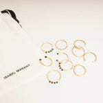 画像をギャラリービューアに読み込む, ISABEL MARANT イザベル・マラン ゴールド×ブラック 5連 リングセット  GOLD×BLACK 5P RING SET WOMEN
