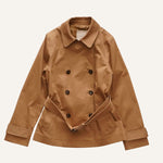 画像をギャラリービューアに読み込む, CK カルバンクライン カーキベージュ ショートトレンチコート CALVIN KLEIN KHAKI-BEIGE SHORT TRENCH COAT WOMENS

