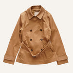 画像をギャラリービューアに読み込む, CK カルバンクライン カーキベージュ ショートトレンチコート CALVIN KLEIN KHAKI-BEIGE SHORT TRENCH COAT WOMENS
