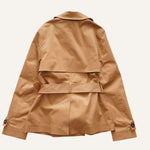 画像をギャラリービューアに読み込む, CK カルバンクライン カーキベージュ ショートトレンチコート CALVIN KLEIN KHAKI-BEIGE SHORT TRENCH COAT WOMENS
