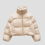 画像をギャラリービューアに読み込む, CK カルバンクラインジーンズ ホワイト パファー クロップドジャケット CALVIN KLEIN JEANS WHITE PUFFER CROPPED JACKET WOMENS
