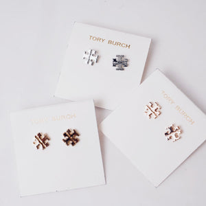 TORY BURCH トリーバーチ ローズゴールド スモールロゴスタッズ ピアス ROSE GOLD SMALL LOGO STUD PIERCED EARRINGS