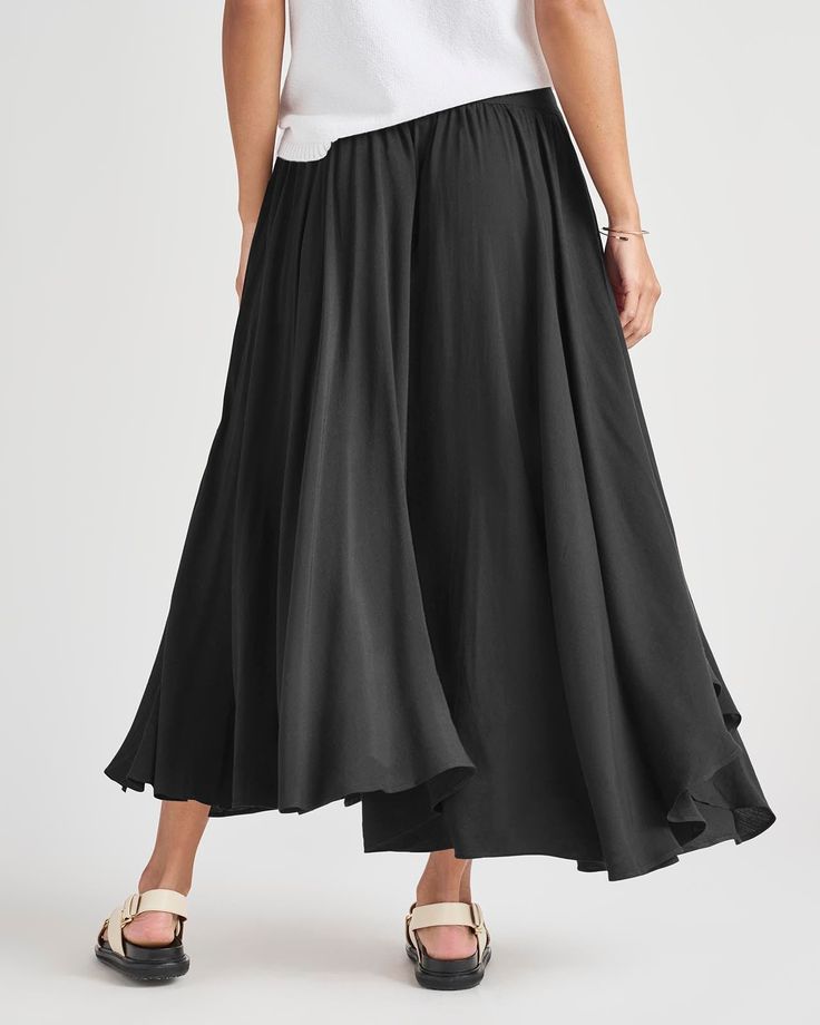 スプレンディッド ブラック アシンメティカル ギャザースカート SPLENDID BLACK ASYMMETRICAL  GATHER SKIRT WOMENS