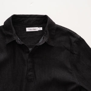 CK カルバンクライン ブラック デニム チュニック シャツワンピース ミニドレス CALVIN KLEIN BLACK DENIM TUNIC SHIRT DRESS WOMENS