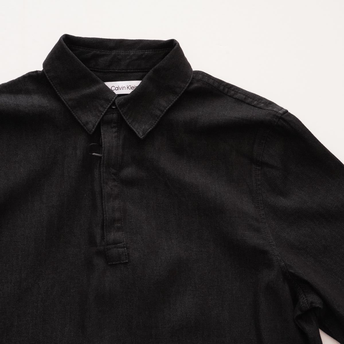 CK カルバンクライン ブラック デニム チュニック シャツワンピース ミニドレス CALVIN KLEIN BLACK DENIM TUNIC SHIRT DRESS WOMENS