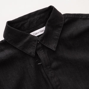 CK カルバンクライン ブラック デニム チュニック シャツワンピース ミニドレス CALVIN KLEIN BLACK DENIM TUNIC SHIRT DRESS WOMENS