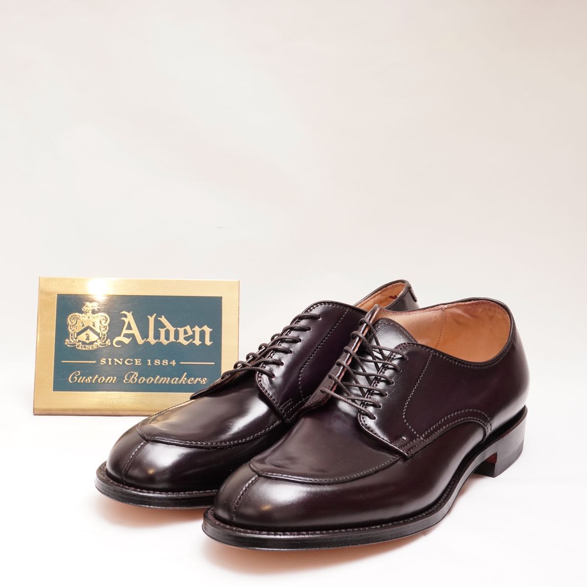 ALDEN オールデン#54321 8.5D Vチップ シェルコードバン モディファイドラスト レザーソール バーガンディ #8 リジェクト NO.8 BURGUNDY V TIP SHELL CORDOVAN MODIFIED LAST REJECT