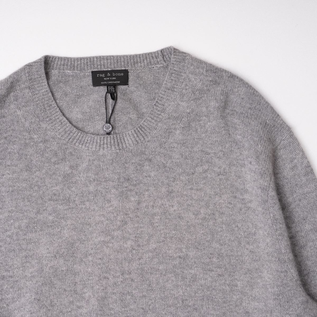 ラグアンドボーンニューヨーク グレー カシミヤ100 クルーネックニット セーター RAG&BONE NEWYORK CREW-NECK S