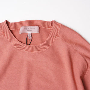 RAG&BONE ラグアンドボーン ダークローズピンク クルーネックコットンニット DARK ROSE LANCE CREW-NECK KNIT MENS