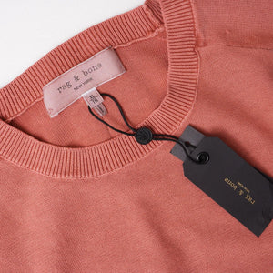 RAG&BONE ラグアンドボーン ダークローズピンク クルーネックコットンニット DARK ROSE LANCE CREW-NECK KNIT MENS