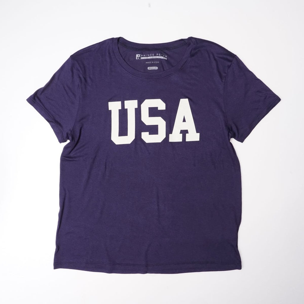 PRINCE PETER COLLECTION プリンスペーターコレクション ネイビー USAプリント Tシャツ NAVY USA PRINT TEE T-SHIRT WOMENS