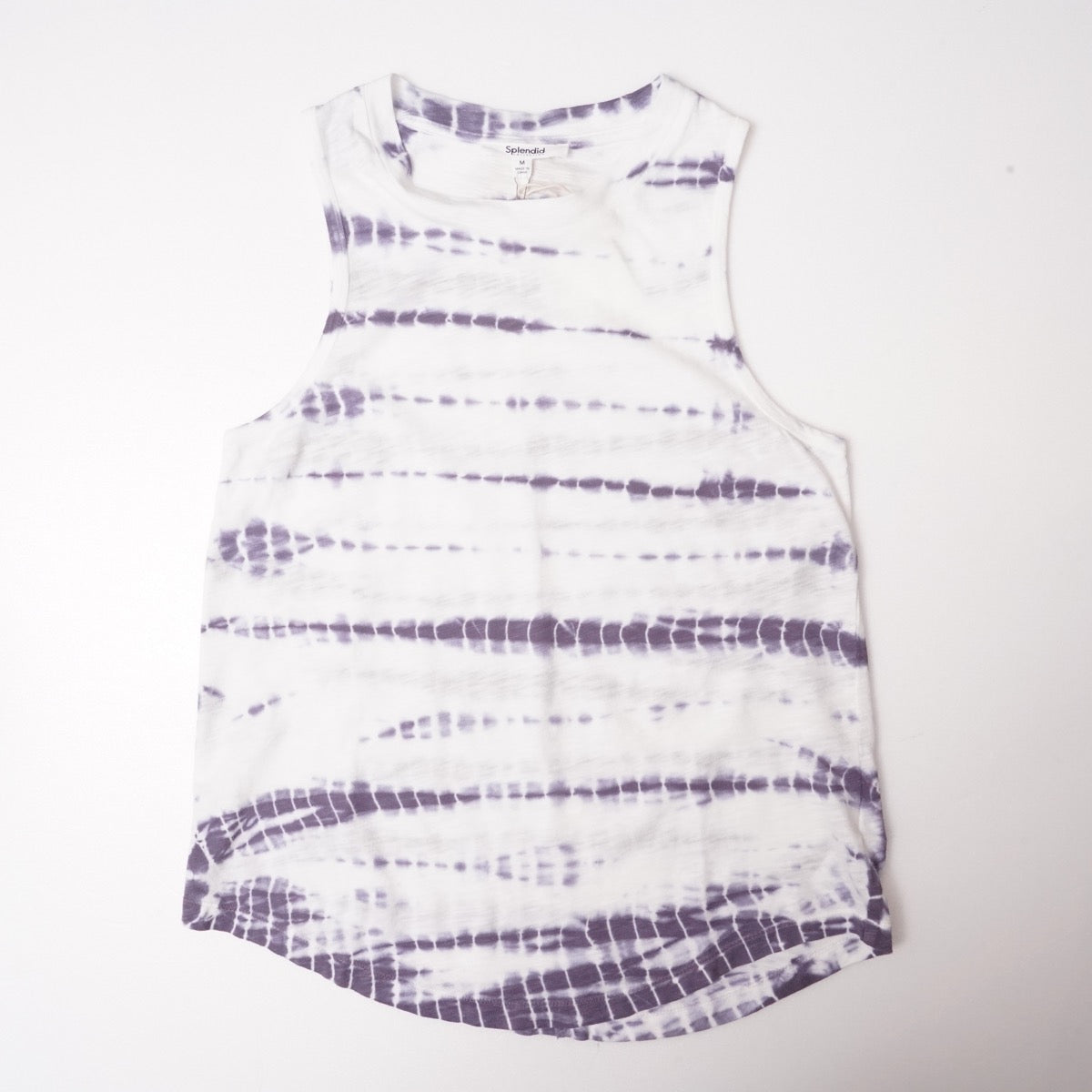 スプレンディッド ホワイト×パープル 絞り染め タイダイ染めタンクトップ ノースリーブカットソー SPLENDID TIE-DYE TANK TOP WOMENS