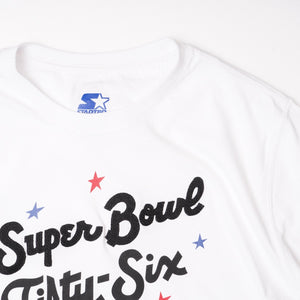 STARTER x MSX スターター ホワイト ロサンゼルス Tシャツ MICHAEL STRAHAN SUPER BOWL 56 LOS ANGELES WHITE