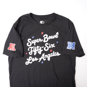 STARTER x MSX スターター ブラック ロサンゼルス Tシャツ MICHAEL STRAHAN SUPER BOWL 56 LOS ANGELES BLACK TEE