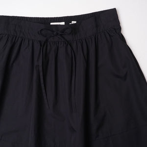 ヴィンス ブラック ドローストリング コットン Aライン スカート VINCE BLACK COTTON A-LINE SKIRT WOMEN