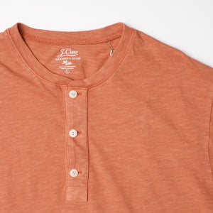 ジェークルー ガーメントダイ 後染めオレンジ ヘンリーネック Tシャツ J.CREW GARMENT-DYED ORANGE HENLEY-NECK T-SHIRT MENS