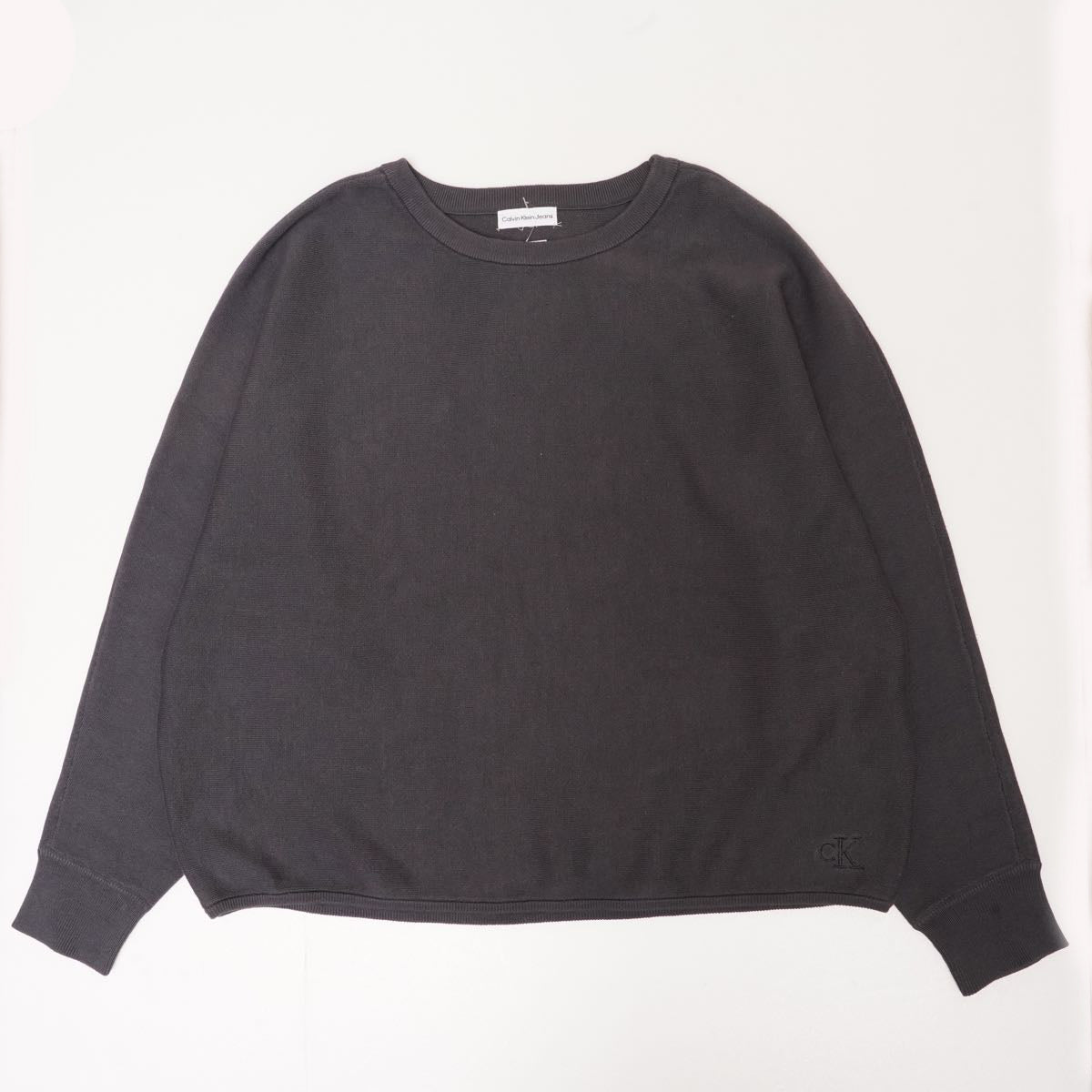 CK カルバンクライン ジーンズ グレー シームレス コットンニット カットソー  CALVIN KLEIN JEANS GRAY SEAMLESS COTTON KNIT CUT AND  SEW WOMENS
